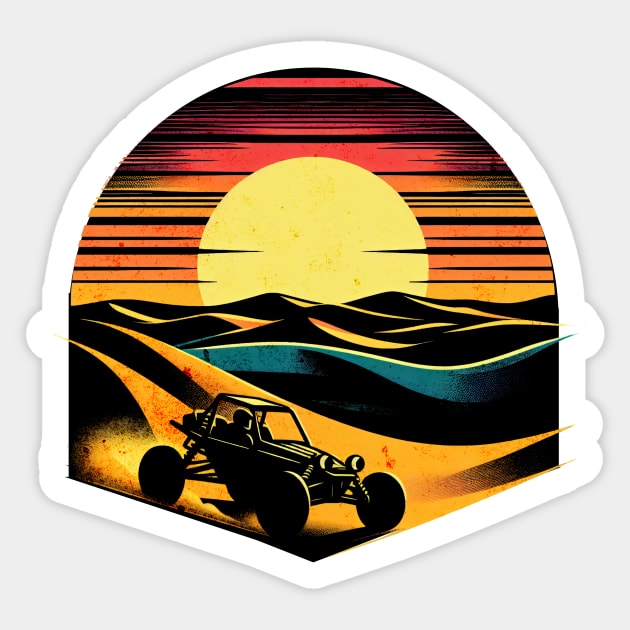 Retro Sand Buggy Design Sticker by Miami Neon Designs